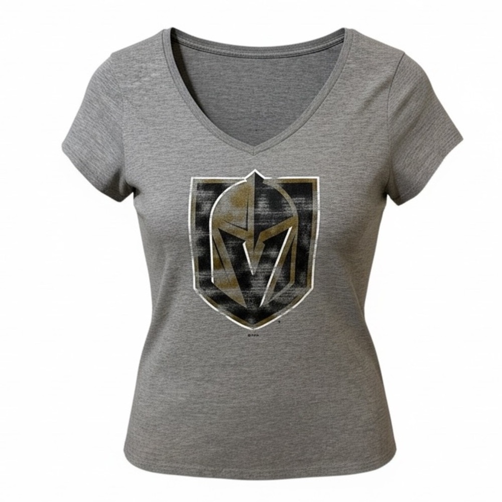 Las Vegas Knights hockey NHL gray v-neck t-shirt size Medium